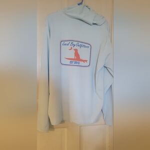 local boy outfitters light blue hooded long sleeve shirt. size large